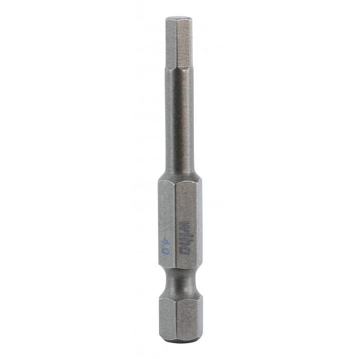 Wiha Tools 74340 Hex Metric Power Bit, 4.0 mm x 50 mm, 10 Pk.
