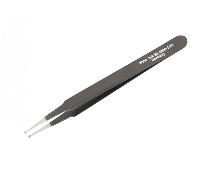 Wiha Tools 55535 120mm MicroTip Straight & 0.5mm Slot Milled 8ab SA SMD ESD Tweezers