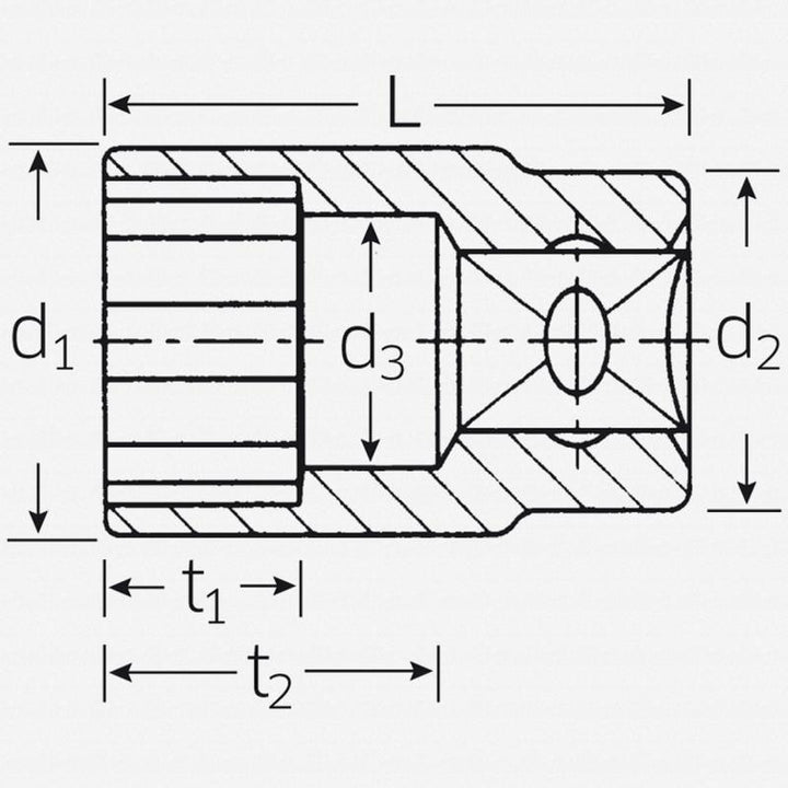 Stahlwille 01010013 Hex Socket, 1/4"Drive, 6 Point, 11 mm