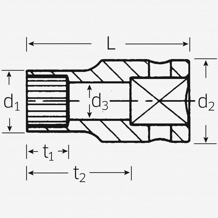 Stahlwille 01011010 1/4"Drive Spline Socket,40aSP SP 10,Size 5/16