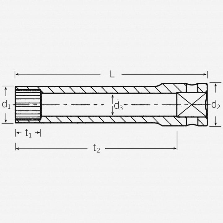 Stahlwille 01021010 Square Extra-Deep Spline Socket 1/4" Drive x SP 10