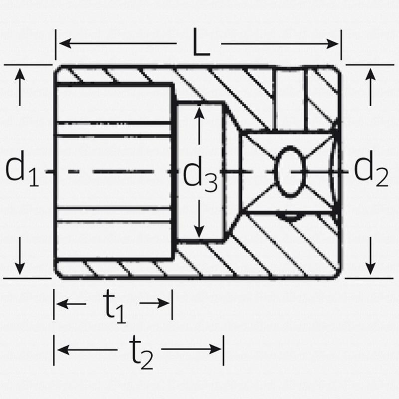 Stahlwille 01030009 40D Bi-Hex 12-pt Socket 9 mm x 1/4 Inch Drive