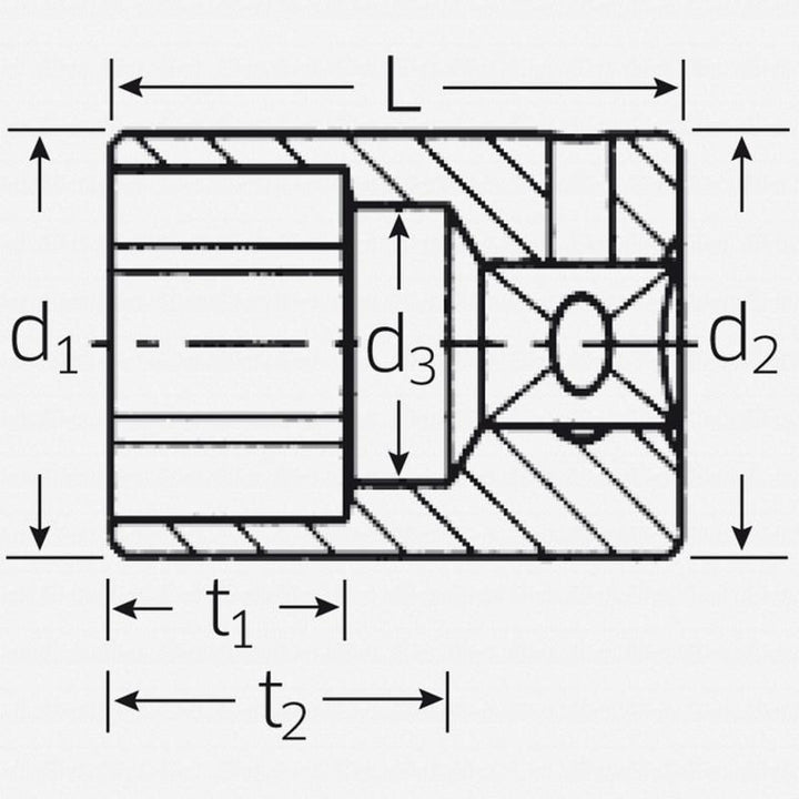 Stahlwille 01030014 40D Bi-Hex 12-pt Socket 14 mm x 1/4 Inch Drive