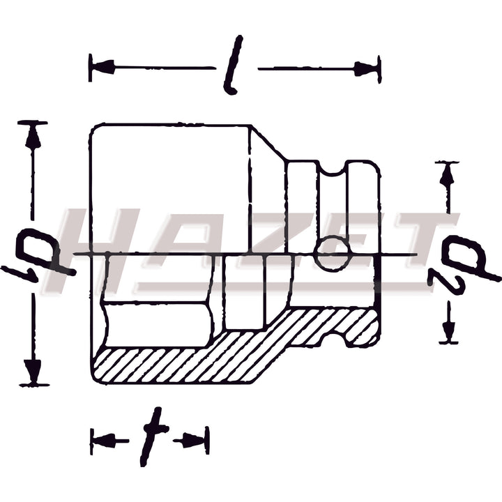 Hazet 900SZ-24 (12-Point) Hollow 12.5mm (1/2") 24 Impact Socket