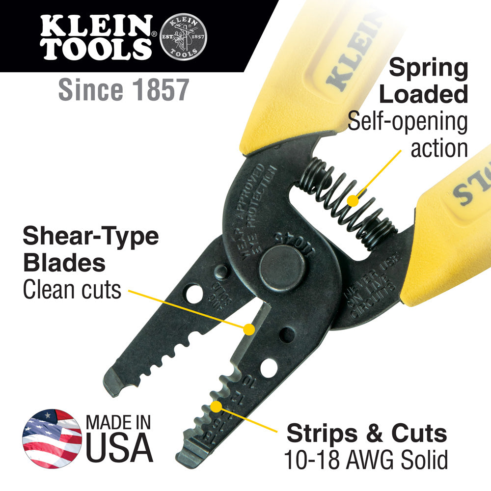 Klein Tools 11045 Wire Stripper / Cutter (10-18 AWG Solid)