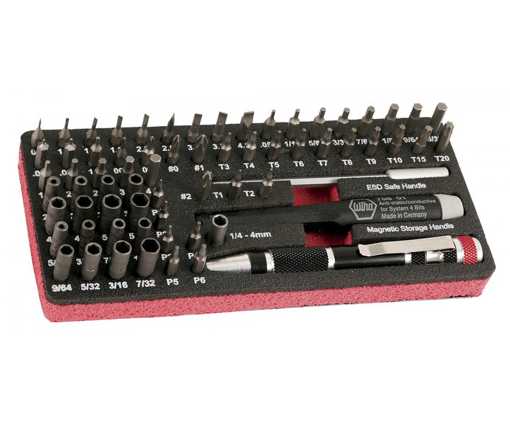 Wiha Tools 75968 Master Tech ESD Work Station Micro Bit Set - 68 Pc.
