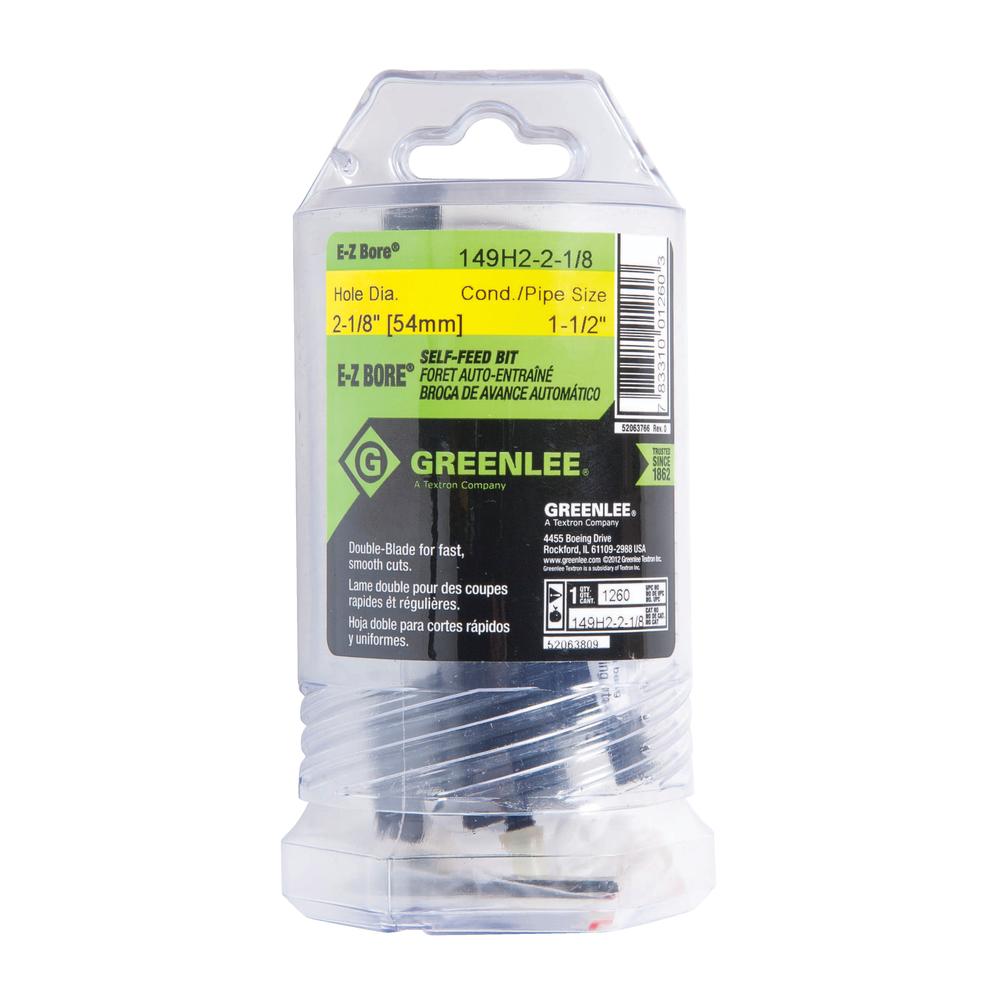 Greenlee 149H2-2-1/8 E-Z Bore Bit, 2-1/8"
