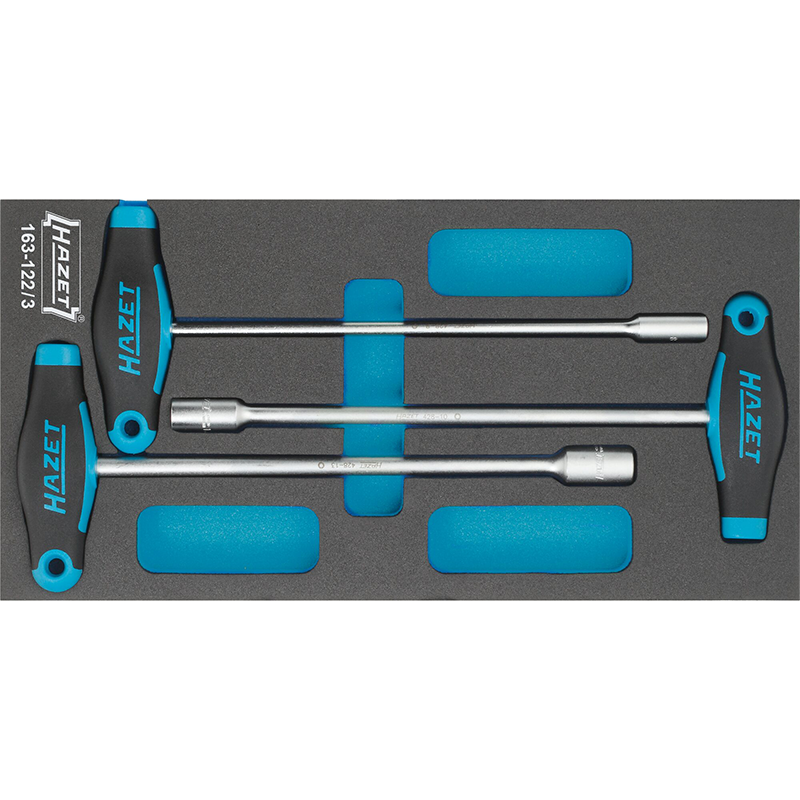 Hazet 163-122/3 Socket Set with T-Handle, 3 Pieces – Haus of Tools Hazet 163-122/3 Socket Set with T-Handle, 3 Pieces – Haus of Tools