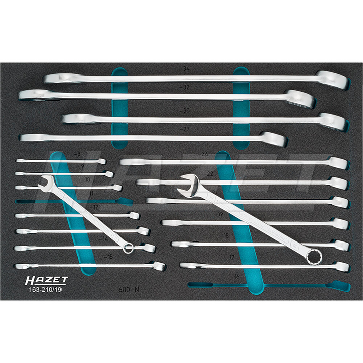 Hazet 163-210/19 Combination Wrench Set, 19 Pieces