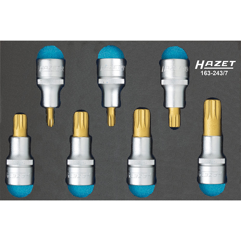 Hazet 163-243/7 XZN Screwdriver Socket Set, 1/2