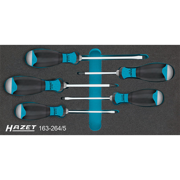Hazet 163-264/5 Screwdriver Set with Impact Cap, 5 Pieces