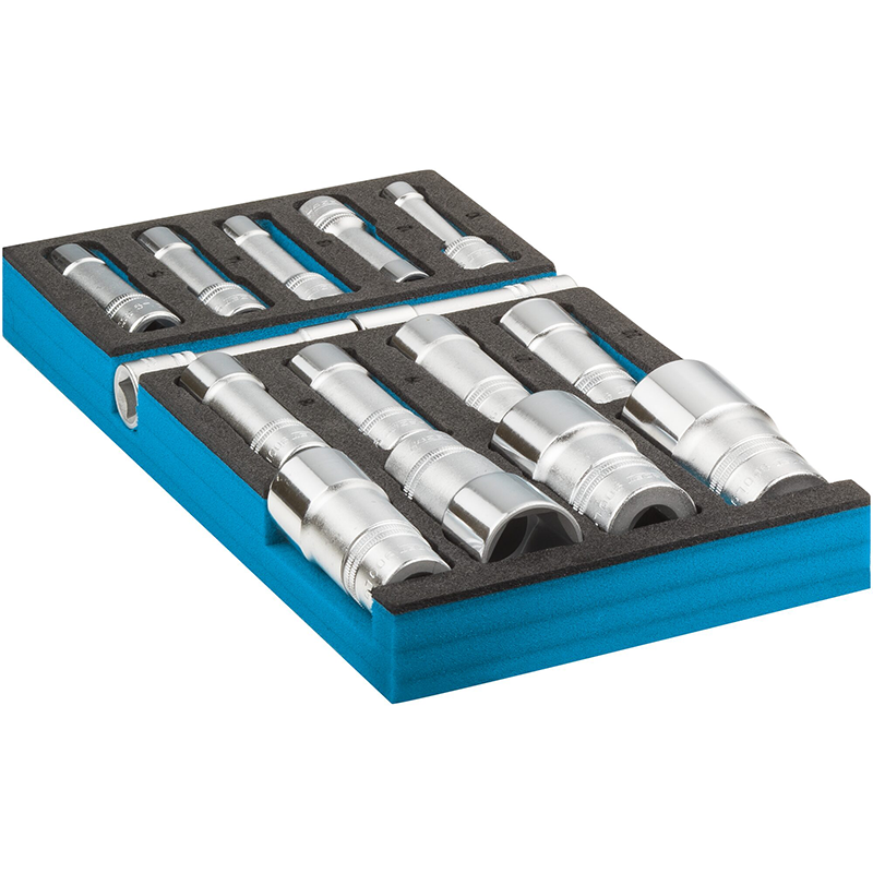 Hazet 163-459/15 Socket Set, 1/2" Drive, Outside Hex Profile, 15 Pieces