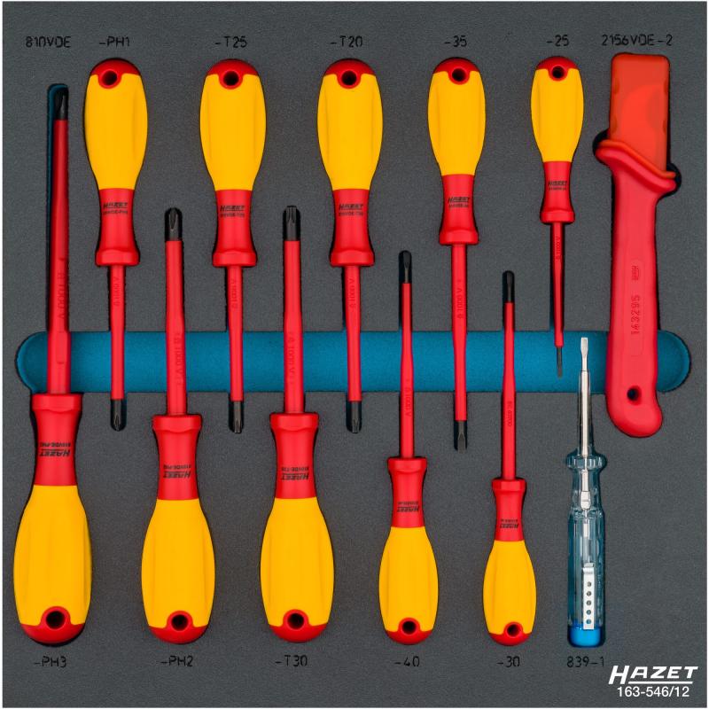 Hazet 163-546/12 Screwdriver Set with Protective Insulation, 12