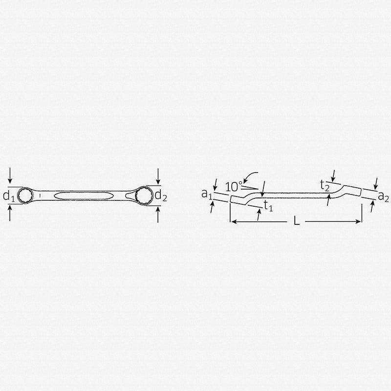 Stahlwille 41602428 Double ended ring Spanner Short Shallow Offset