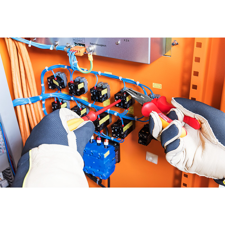 Hazet 1841BVDE-33 Snipe Nose Pliers with Protective Insulation, Curved