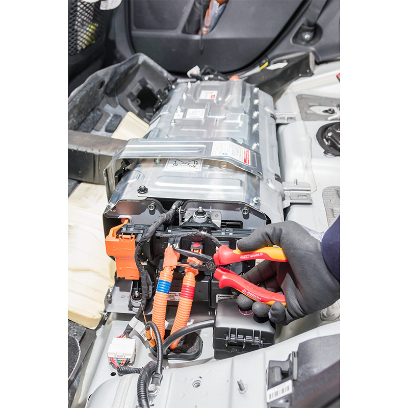 Hazet 1841BVDE-33 Snipe Nose Pliers with Protective Insulation, Curved