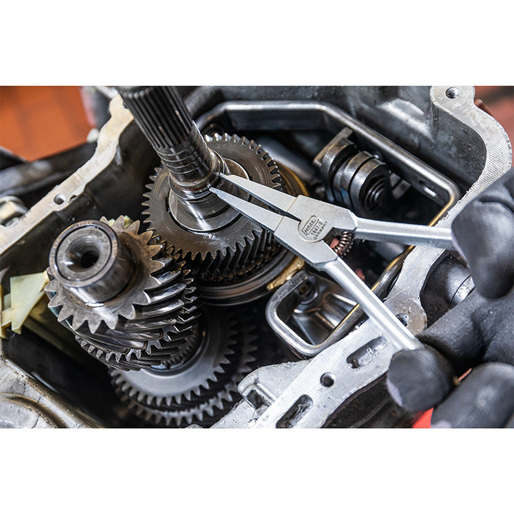 Hazet 1847-3 Circlip Pliers, 10° Bent Chequered Outside