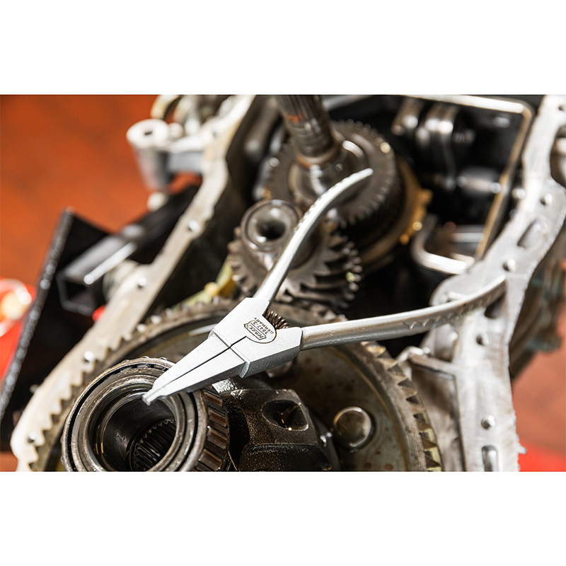 Hazet 1847-3 Circlip Pliers, 10° Bent Chequered Outside