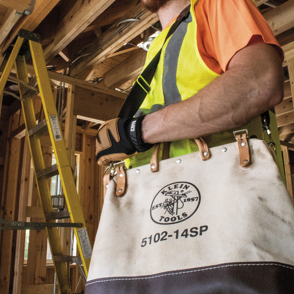 Klein Tools 5102-14SP Tool Bag with Detachable Shoulder Strap 14-Inch, 10 Inside Pockets