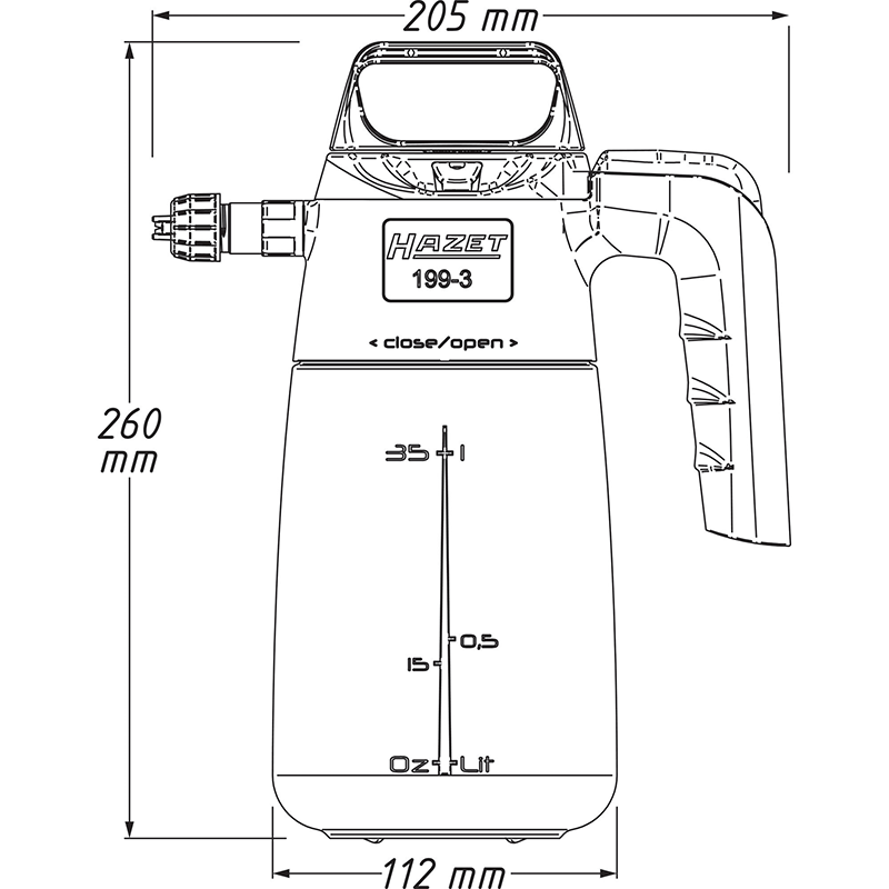 Hazet 199-3 Pressure Sprayer, Foam