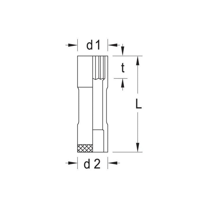 Gedore 6142030 Socket 1/2 Inch Drive, Long 7/8 Inch
