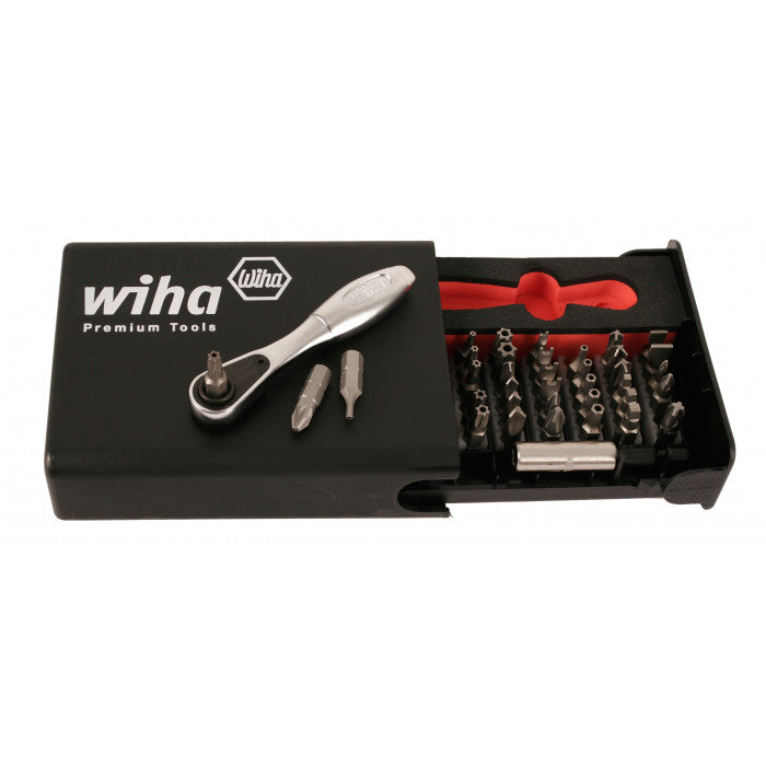 Wiha Tools 71988 Security Bits Collector with 1/4" Ratchet 39 Piece Set