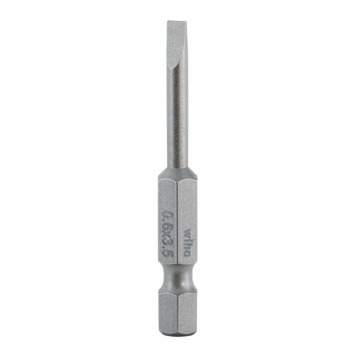 Wiha Tools 74006 Slotted Power Bit, 3.5 mm x 50 mm, 10 Pk.