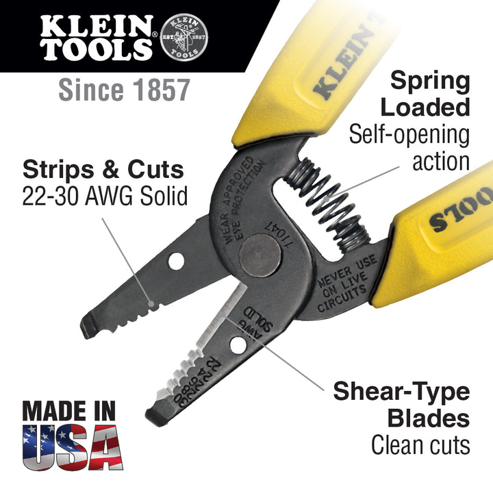 Klein Tools 11047 Wire Stripper/Cutter, 22-30 AWG Solid Wire