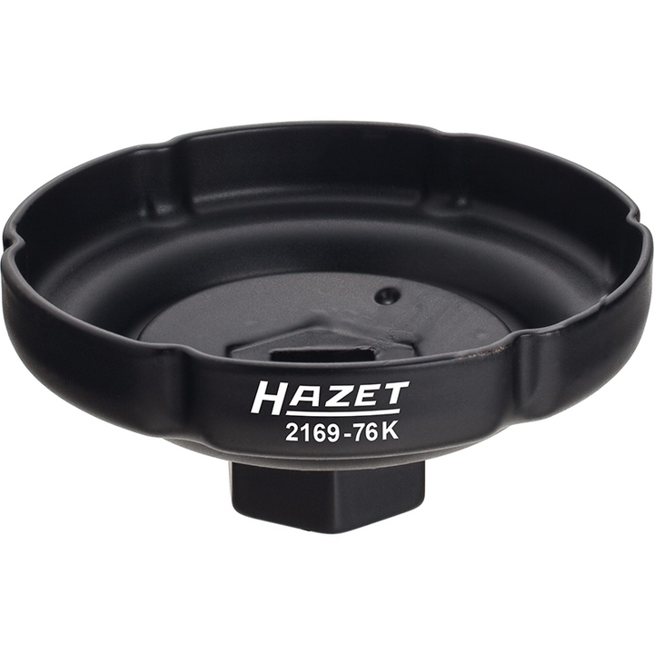 Hazet 2169-76K Oil Filter Wrench, Reduced Height, Grooved Profile, 76mm