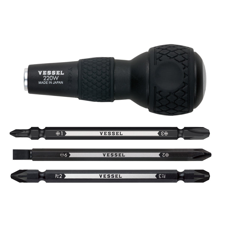 Vessel Tools 220W3Ball-Grip Interchangeable Screwdriver Set