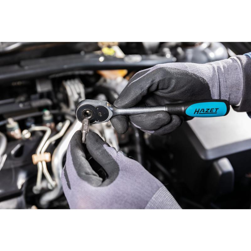 Hazet 2264-1 Reversible Ratchet for Bits, 8mm (5/16") Hex