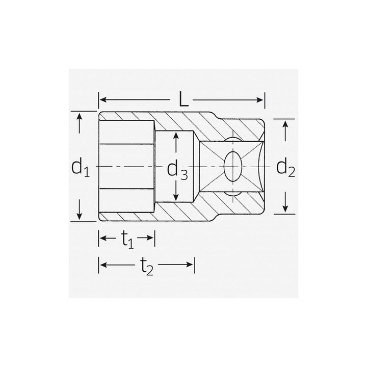 Stahlwille 03030018 52 1/2" 6-pt Socket, 18 mm
