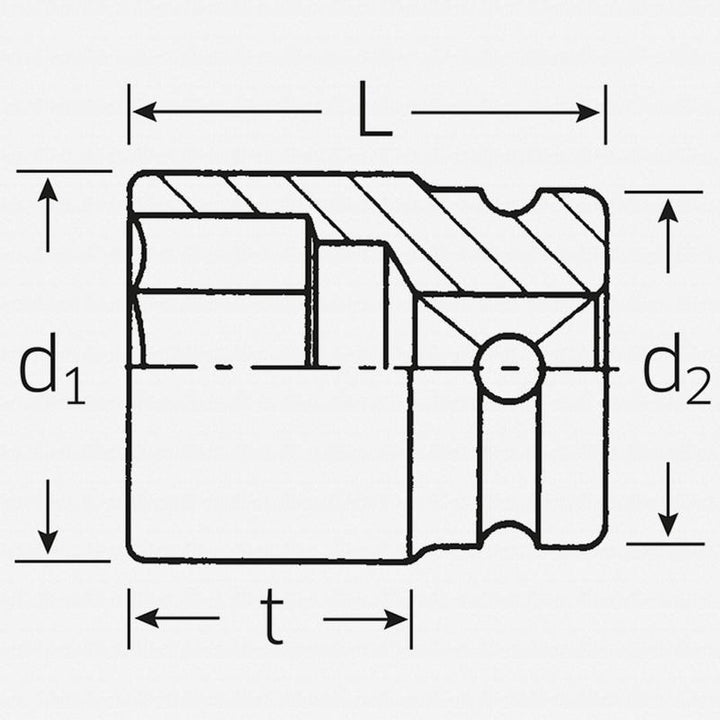 Stahlwille 23010024 50IMP 1/2" 6-pt Impact Socket, 24 mm