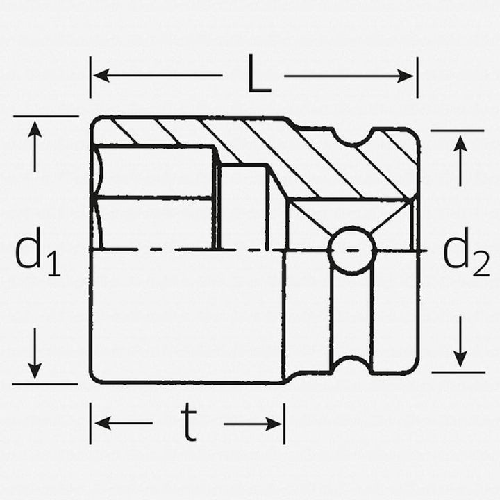 Stahlwille 23020022 51IMP 1/2" Extra Deep Impact Socket, 22 mm