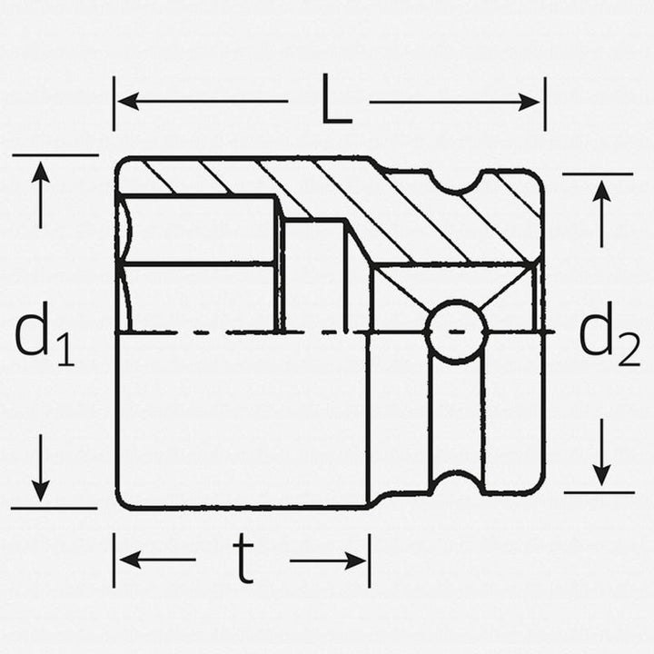 Stahlwille 23090221 2309 1/2" Extra Deep 6-pt Impact Socket, 21 mm