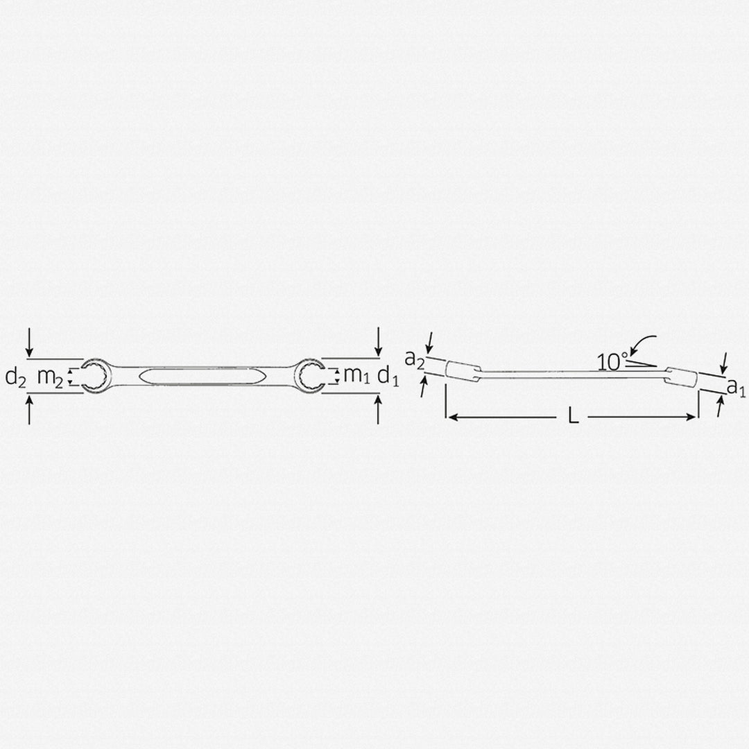 Stahlwille 41484048 Double ended open ring Bi-hex Flare Nut Spanner