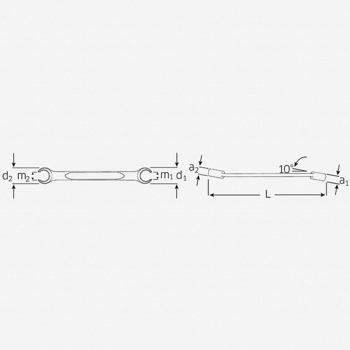 Stahlwille 41484048 Double ended open ring Bi-hex Flare Nut Spanner