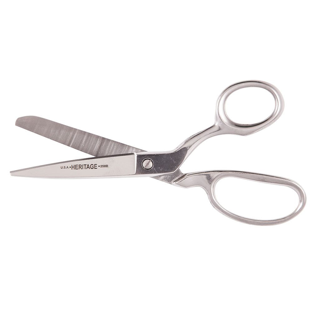 Heritage Cutlery 258B 8'' Bent Stainless Trimmer / Blunt Tip