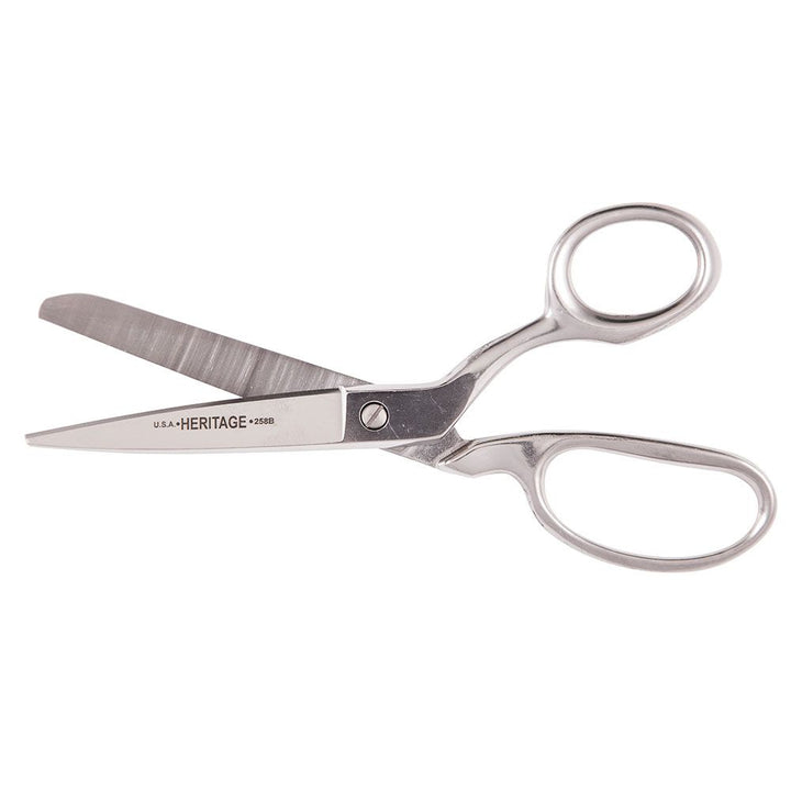 Heritage Cutlery 258B 8'' Bent Stainless Trimmer / Blunt Tip