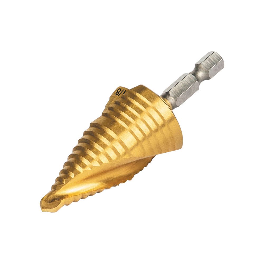 Klein Tools 25961 Step Drill Bit, Spiral Double-Fluted, 7/8