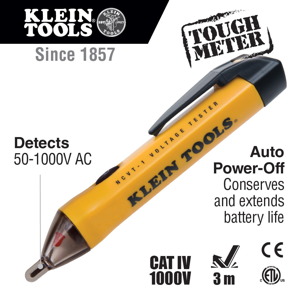 Klein Tools NCVT-1 Non-Contact Voltage Tester with Low Battery Indicator and Auto Shutdown