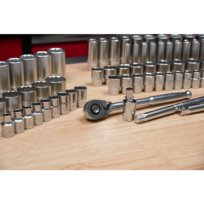 Wiha Tools 33899 84 Piece Professional Socket Set - 1/2” Drive - Metric and SAE