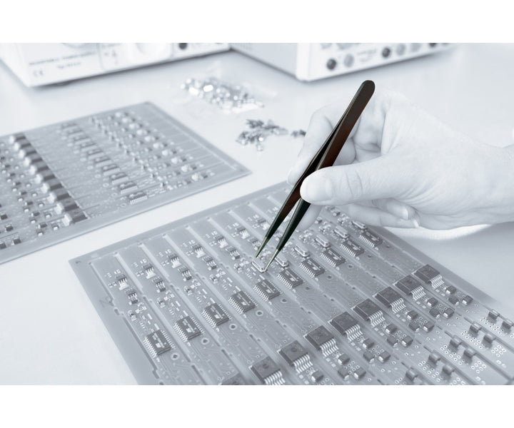 Wiha Tools 44509 Tapered to Tip Pro Quality ESD Tweezers with Extra Fine Points