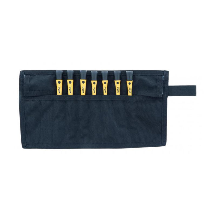 Wiha Tools 27589 7 Piece ESD Safe PicoFinish Precision Hex Metric Screwdriver Set with Canvas Roll Pouch