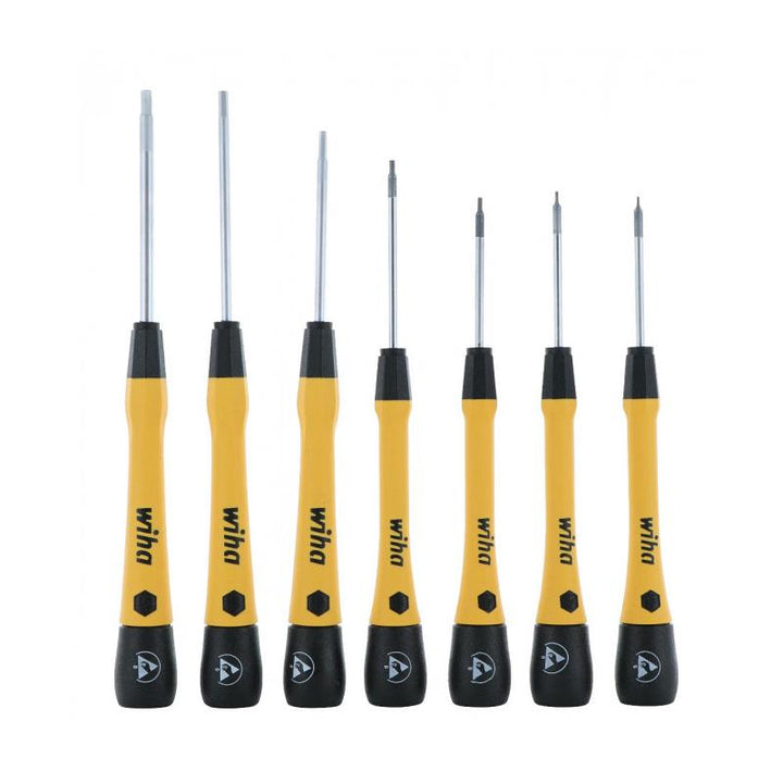 Wiha Tools 27589 7 Piece ESD Safe PicoFinish Precision Hex Metric Screwdriver Set with Canvas Roll Pouch