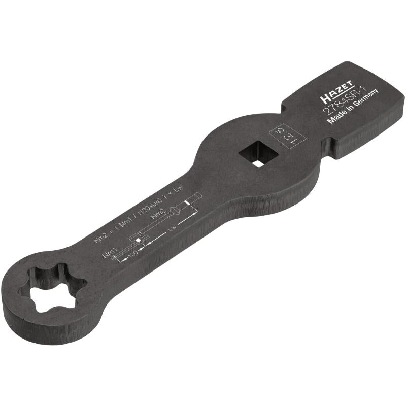 Hazet 2784SR-1 Box-End Wrench - Striking Face Pattern with 2 Striking Faces, 12-Point