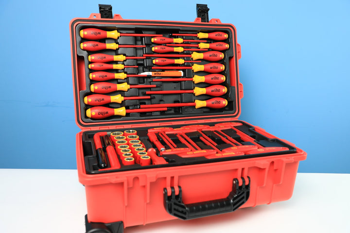 Wiha Tools 32800 80 Piece Master Electrician's Insulated Tools Set In Rolling Hard Case