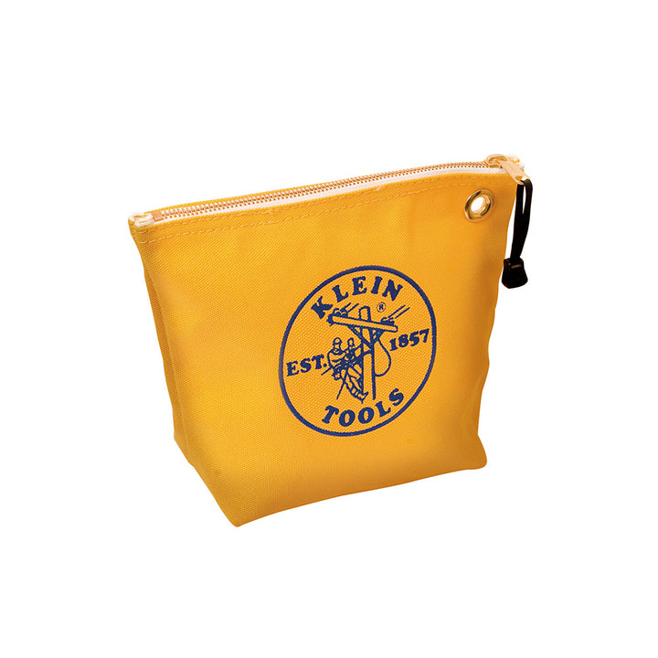 Klein Tools 5539YEL Canvas Zipper Pouch, 10-Inch Tool Bag Storage Organizer, Yellow
