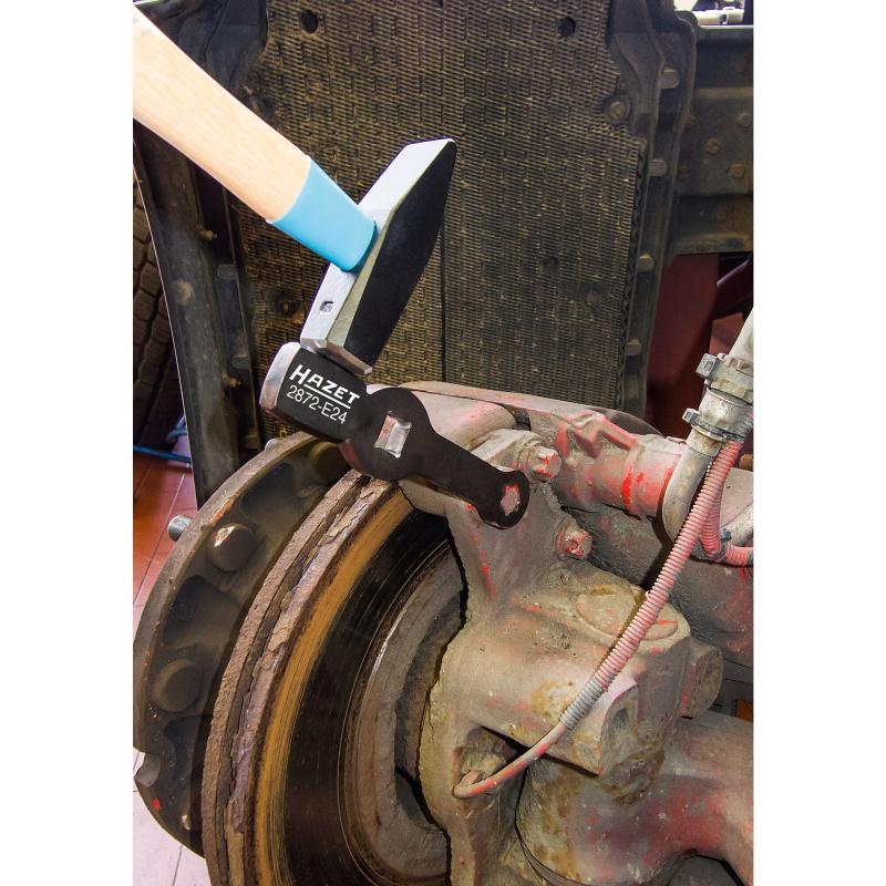 Hazet 2872SZ-24 Box-End Wrench - Striking Face Pattern with 2 Striking Faces, 12-Point, 24mm