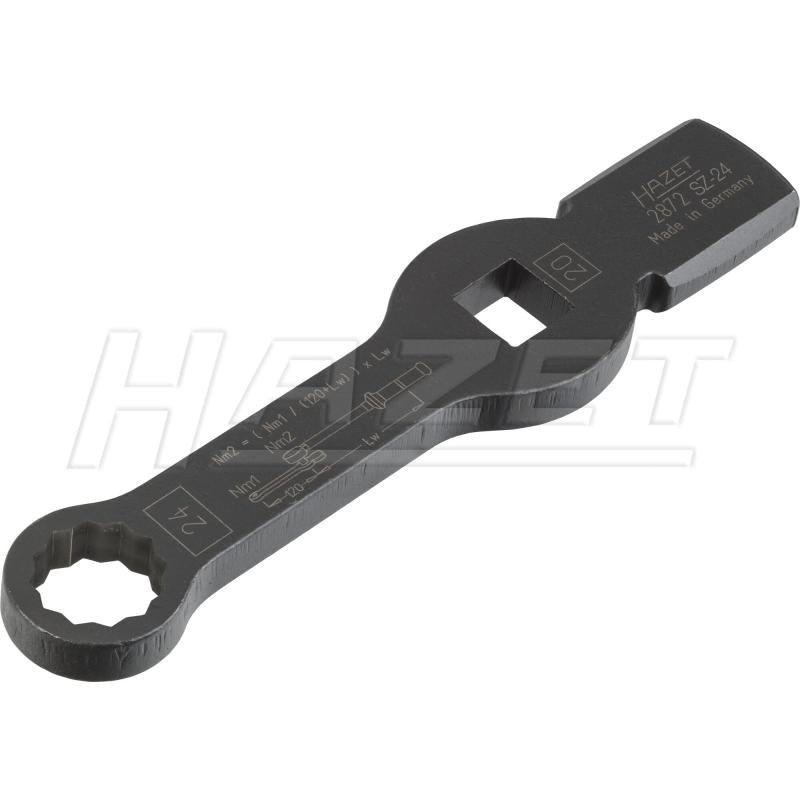 Hazet 2872SZ-24 Box-End Wrench - Striking Face Pattern with 2 Striking Faces, 12-Point, 24mm